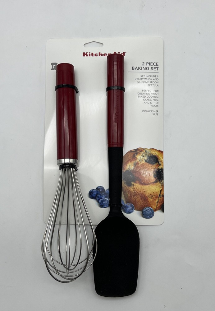 KitchenAid 2 Piece Red Baking Set-Utility Whisk & Silicone Spatula