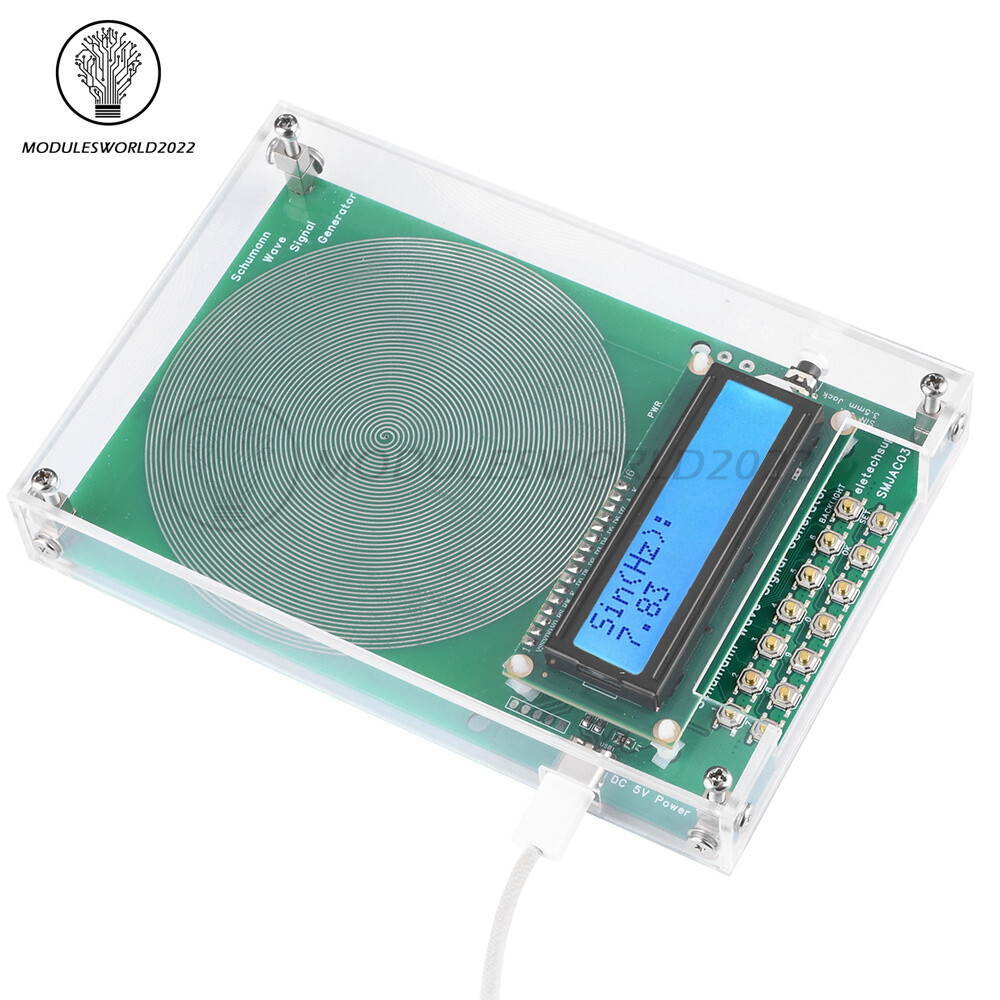 Schumann Wave Generator Pulse Sine Frequency +3.5MM Audio Output Connector +Case