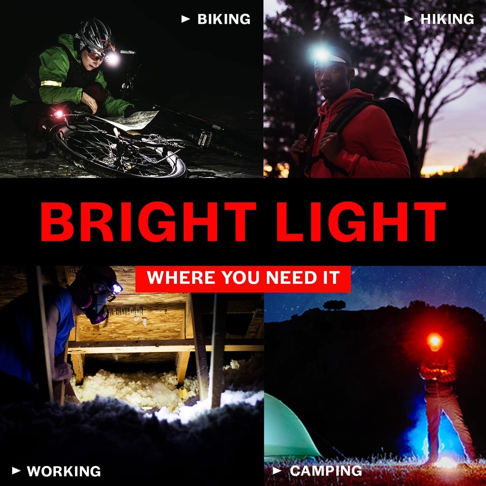 LED Headlamp 2-pack 2 Pack, Battery Powered (Batteries Not Included), Black