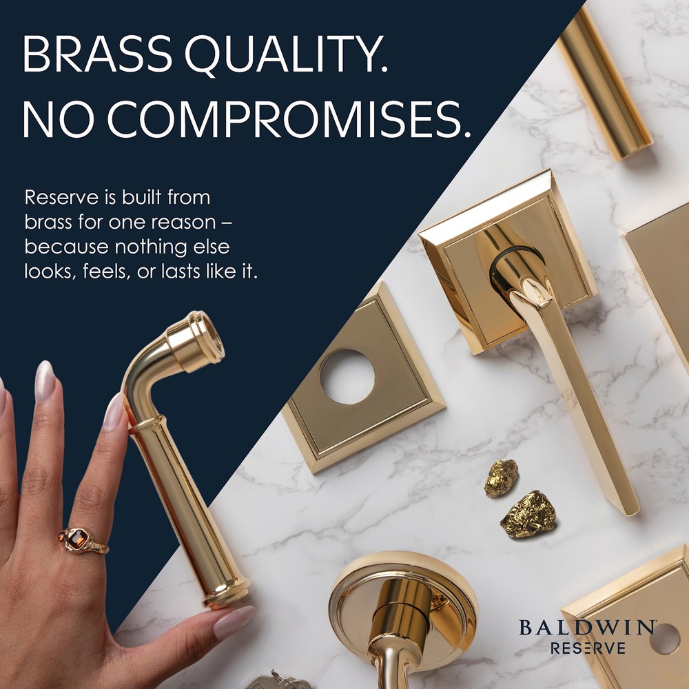 Baldwin SC.SSD Soft Square Solid Brass Single Cylinder Keyed - Brass