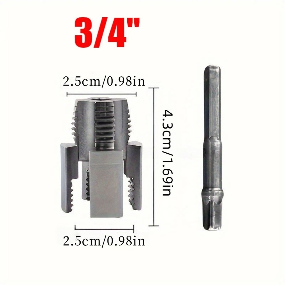 Dual Function Internal and External Pipe Threading Tool Set 1/2 inch, 3/4 inch
