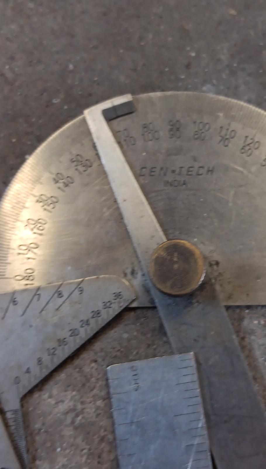 Cen-Tech General Bevel & Round Head Protractors Set 6in Blade 0-180° No.16