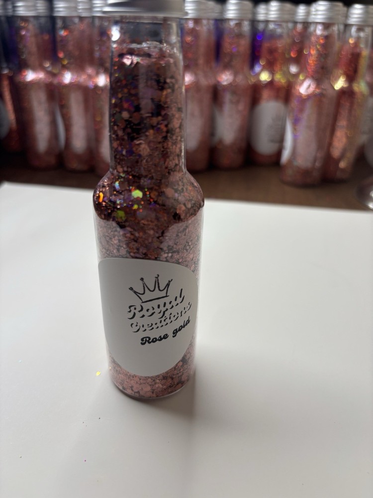 Rose Gold 3.3 Oz Chunky Glitter Bottle