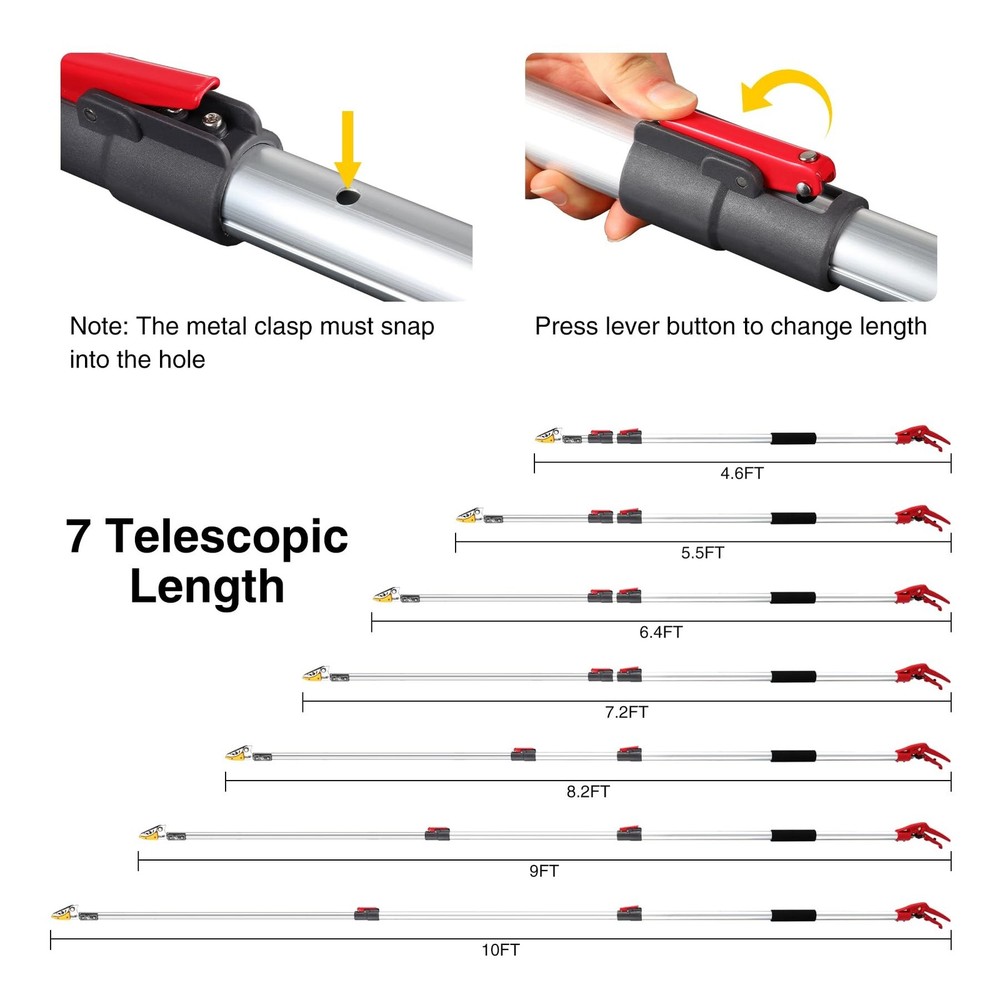 Lineslife Extendable Tree Pruner,Pole Pruner Pruning Shear, Telescopic Long H...