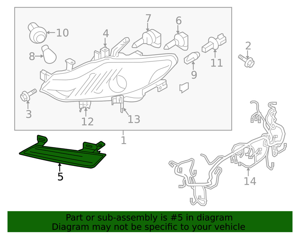 Genuine Nissan Headlight Mounting Panel 26063-1AA0B