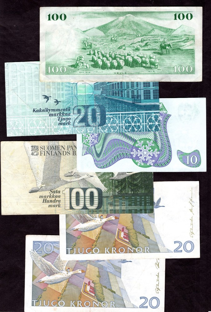 Scandinavia. 12 banknotes. DY23745.