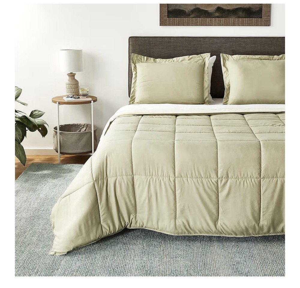 iEnjoy Home Collection Down - Alternative Reversible Comforter Set - Queen Sage/