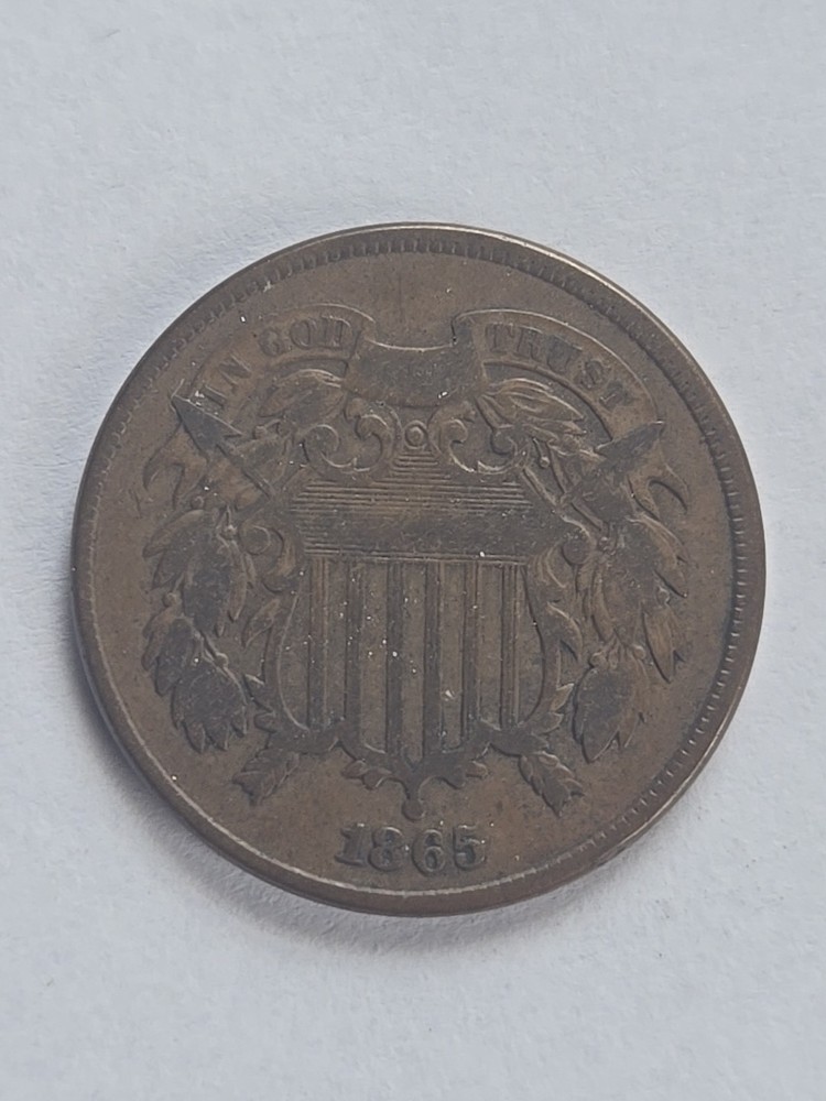 1865 Two Cent Piece Very Fine VF #1501