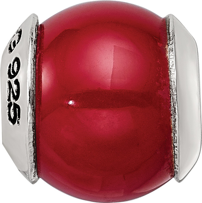 Silver Reflections Red Quartz Stone Bead QRS1719