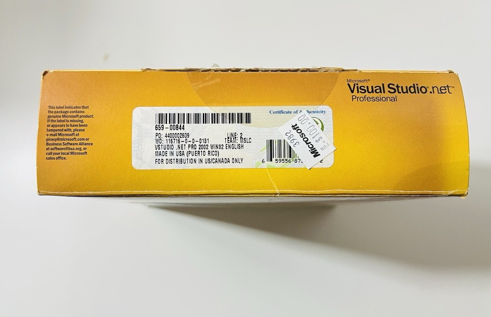 Vintage Microsoft Visual Studio.NET Professional Software suite Version 2002
