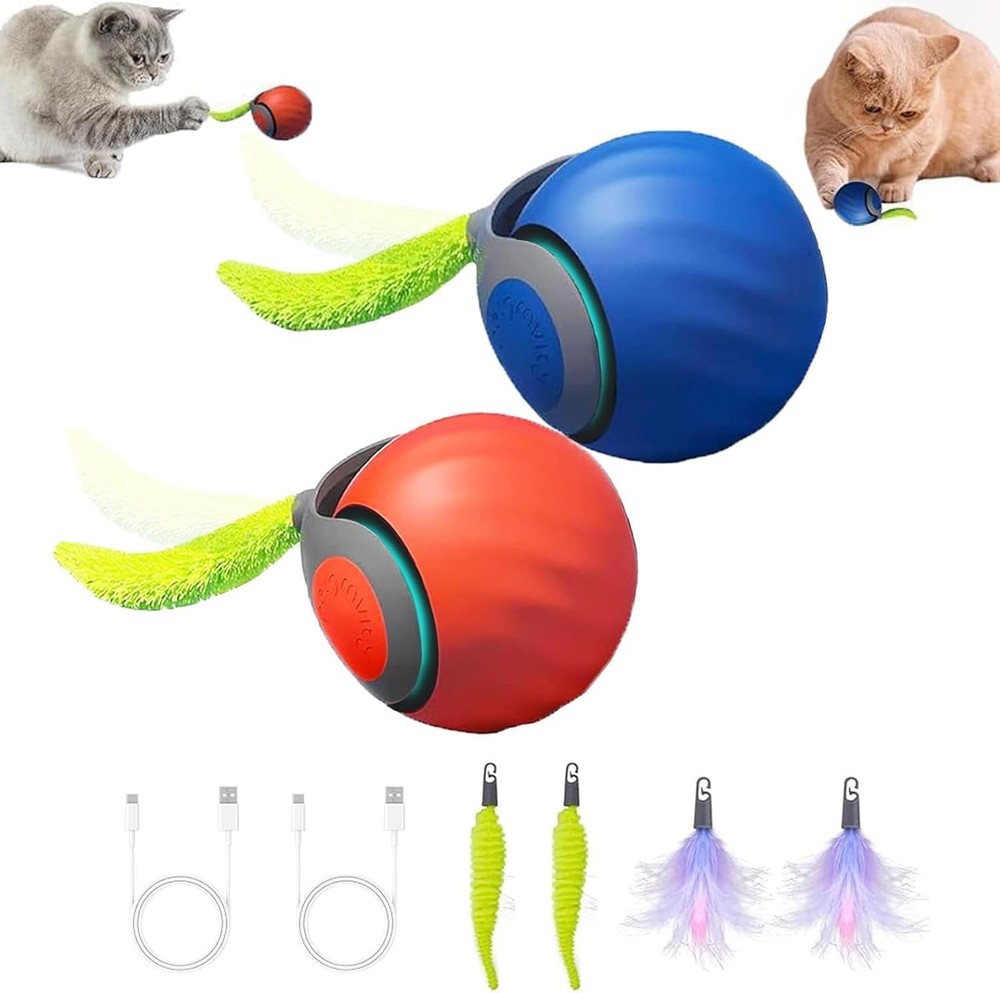 Speedy 2.0 Interactive Cat Toy Automatic Tail Rolling Ball for Bored Indoor Cats