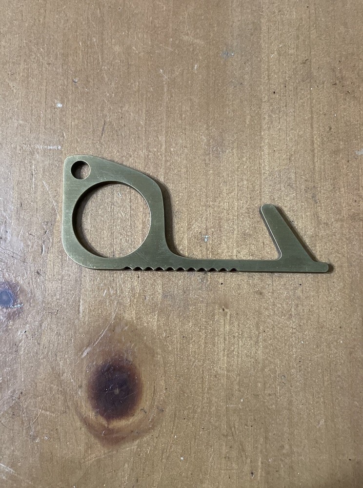 Touchless Brass Key Multi-purpose tool Avoid Contact W/Commonly Touched Surfaces
