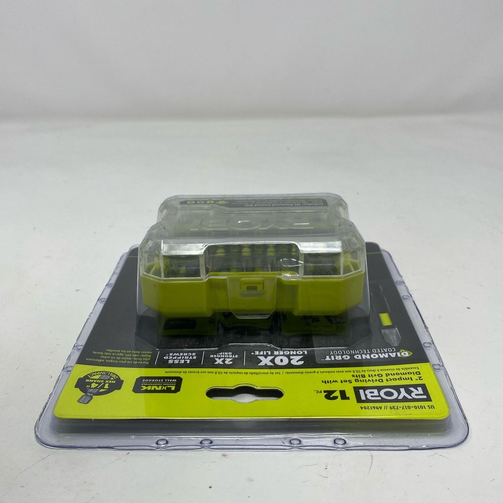 Ryobi 12-Pc 2" Diamond Grit Impact Driver Bit Set - Green