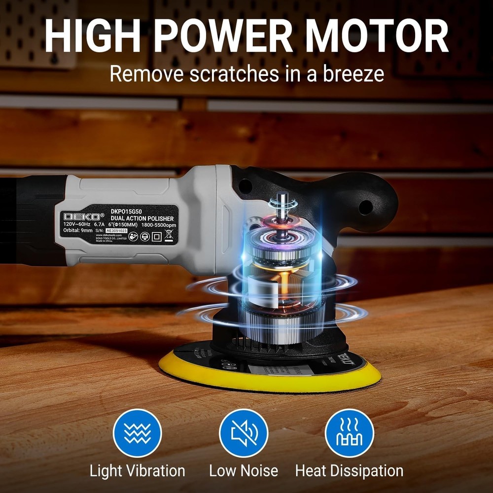 Car Buffer Polisher: 6 Inch Dual Action Orbital Buffer Polisher, 6 Variable Spe
