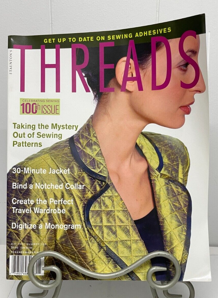 Threads Sewing back issue Magazines 2002 May #100 Machine-Sew TAUNTON'S