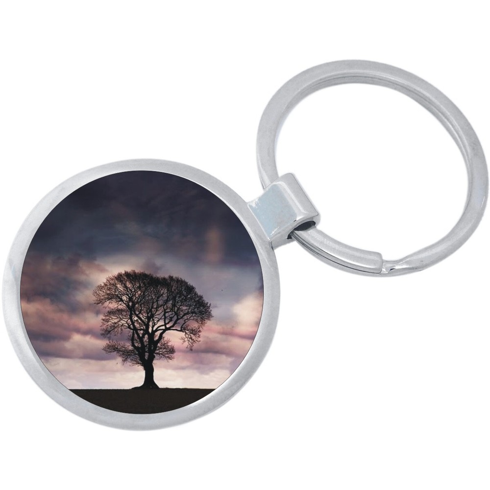 Tree Colorful Sky Keychain - Includes 1.25 Inch Loop for Keys or Backpack