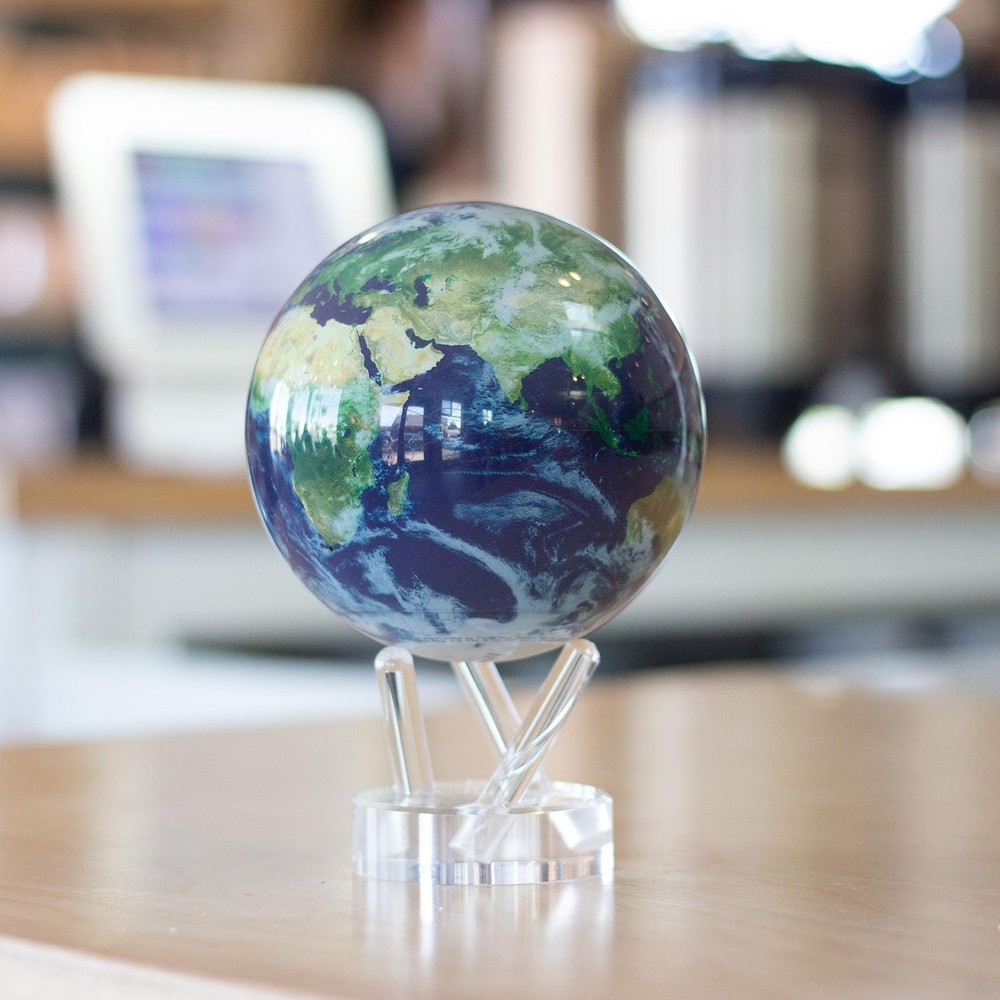 MOVA Globe Earth with Clouds – 4.5” Self-Rotating Globe Powered by Light | S