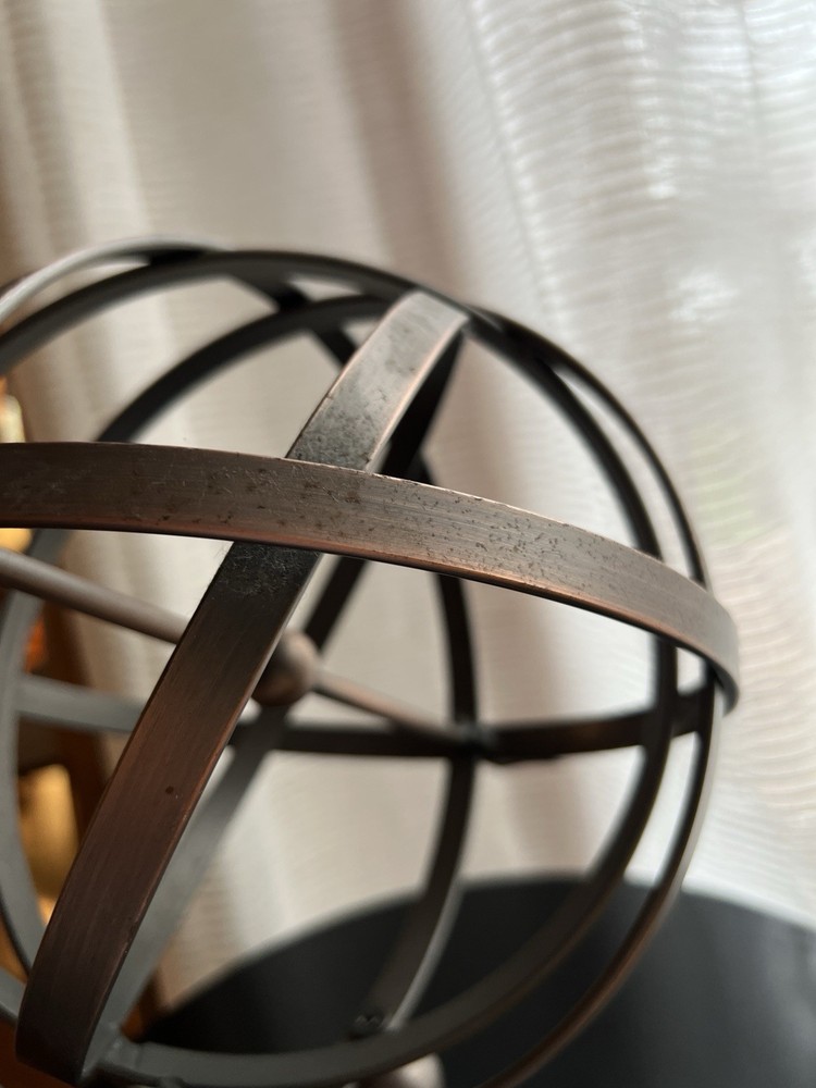 Large Cast Iron Heavy Metal Armillary Sphere with Arrow Globe Decor