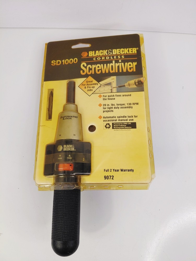 Black & Decker Cordless Screwdriver Model #9072 Rechargeable .