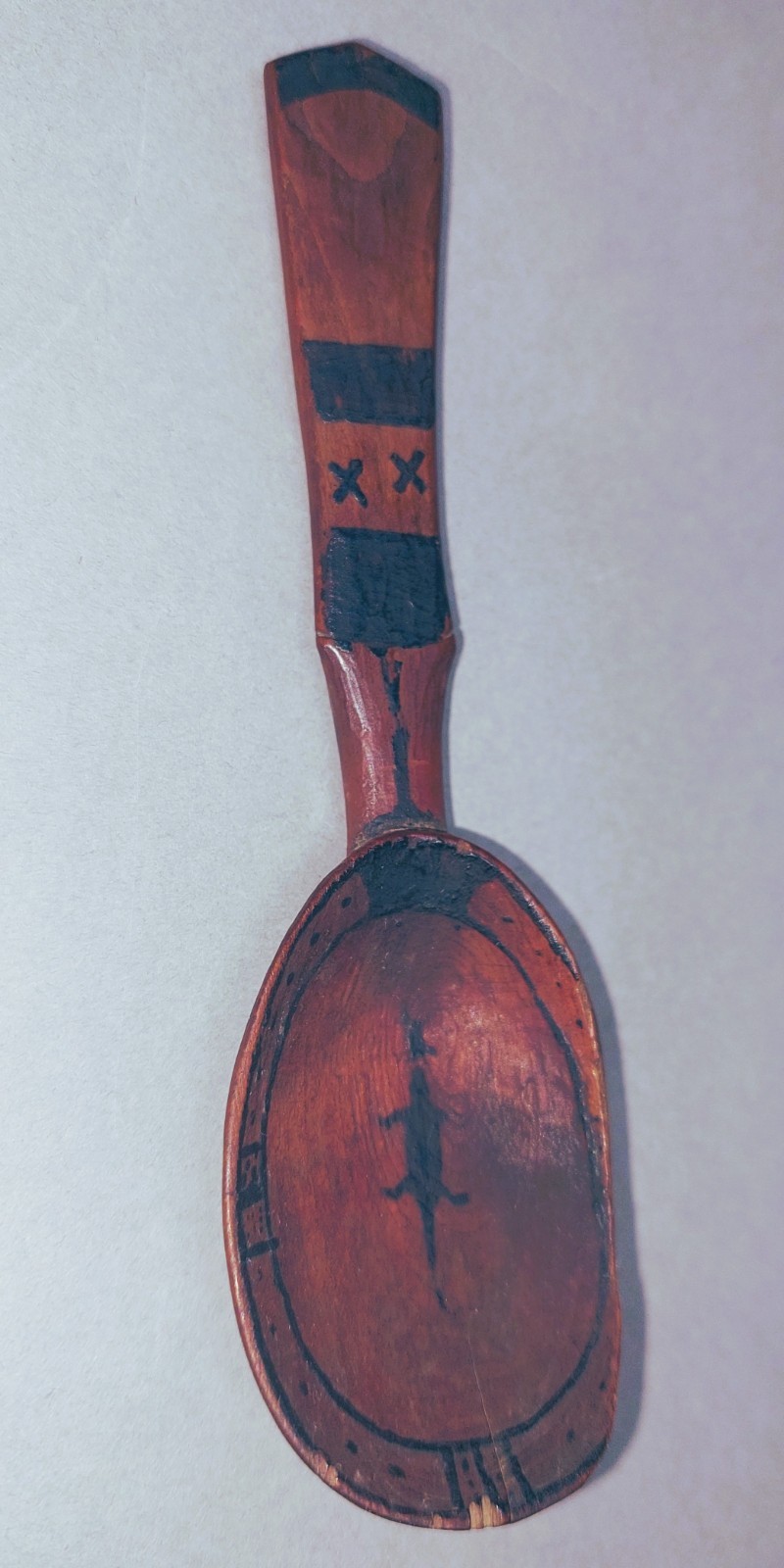 19th C. Northwest Coast Yup'ik spoon with the figure of a serpent in bowl
