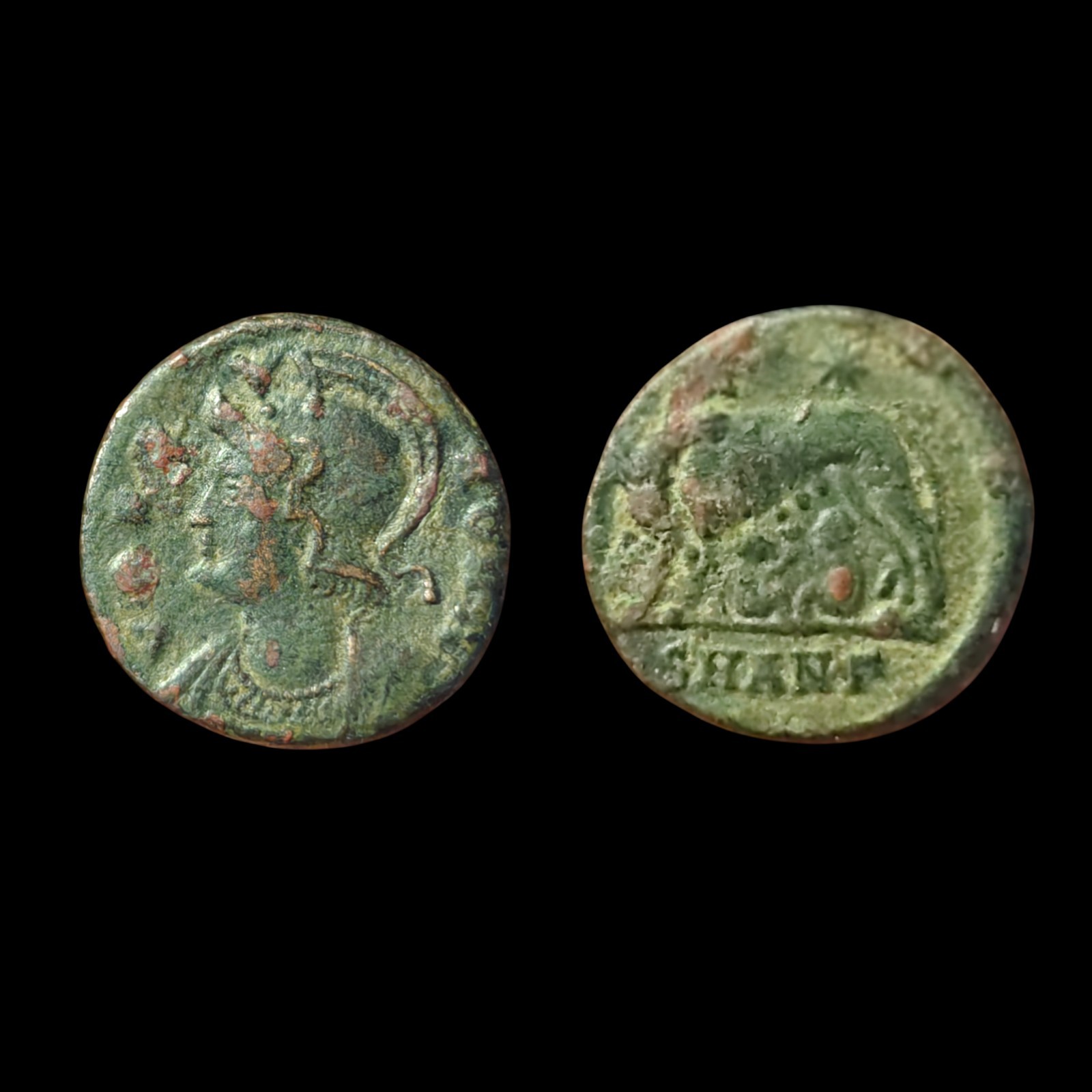 She Wolf Twins URBS Goddess Roma Constantine The Great Commemorative Roman Coin