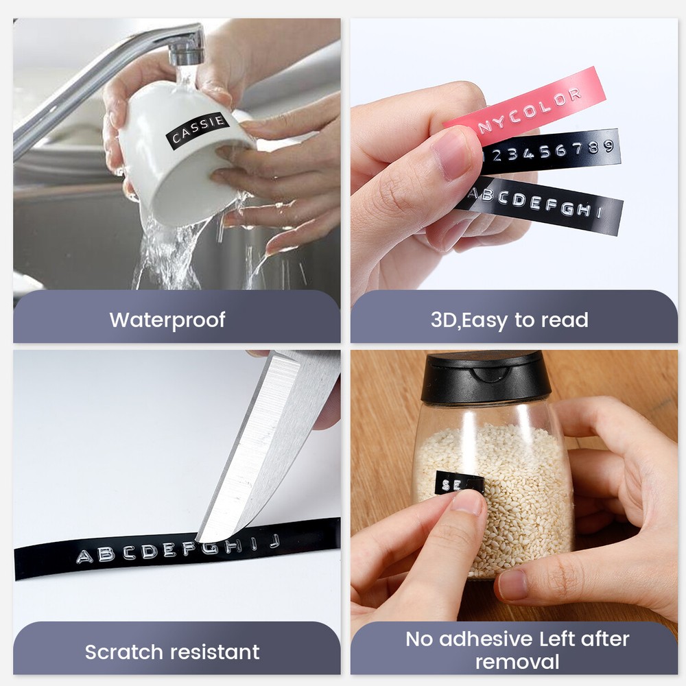 Phomemo E975 3D Embossing Label Maker Handheld with 6 Label Tapes 3/8" for Dymo