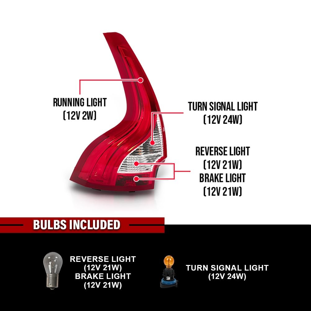 LED Tail Light Left Driver Side for 2011-2017 XC60 VO2800104 Red