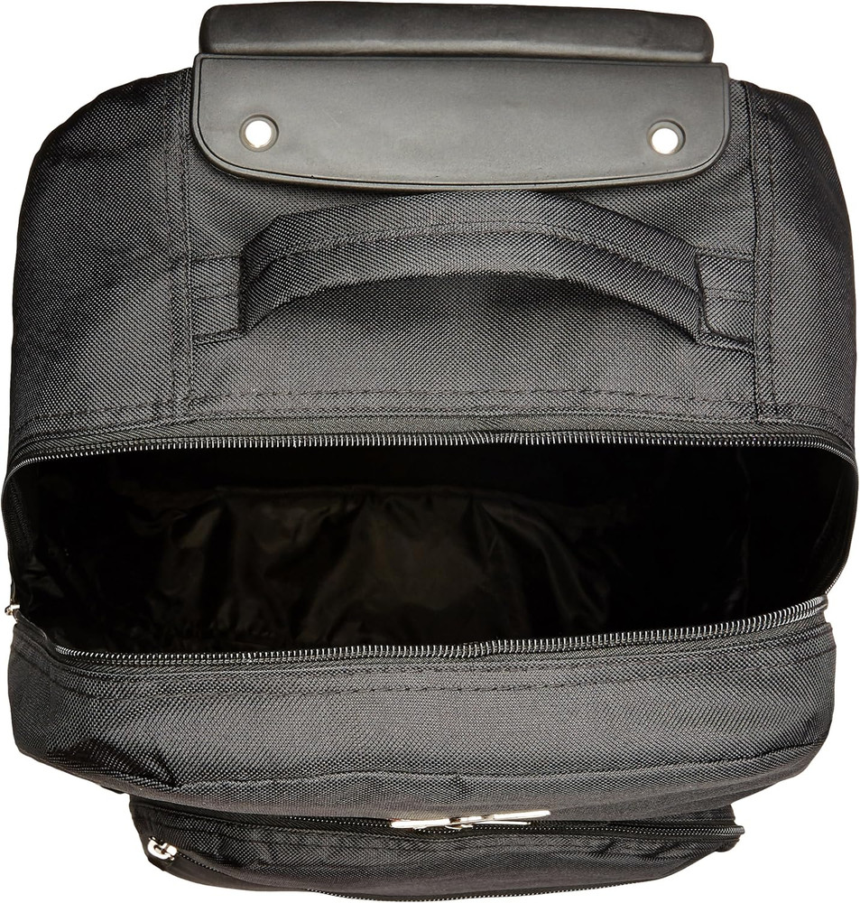 Double Handle Rolling Backpack, Black, 17-Inch
