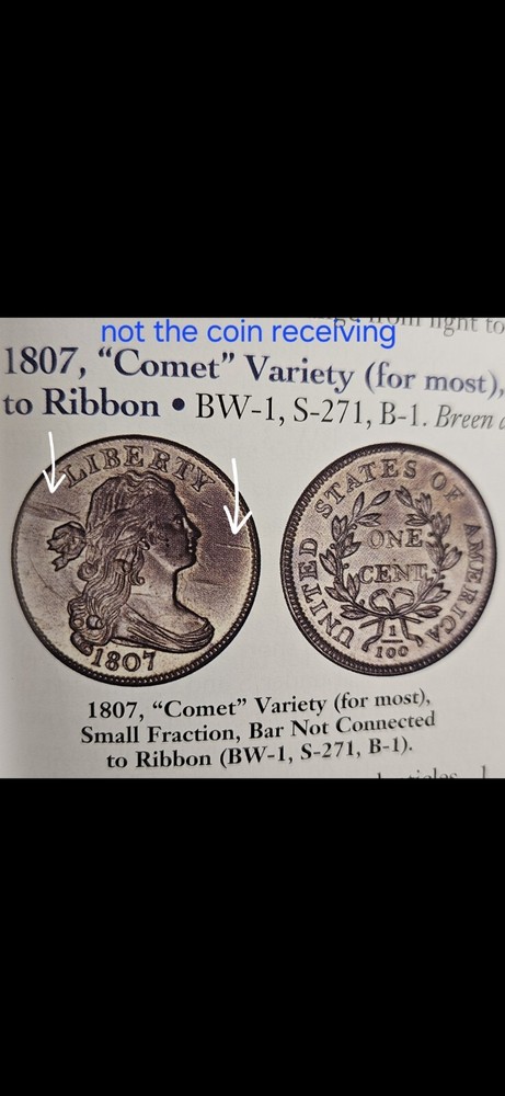 1807 Large Cent Comet Obverse var3