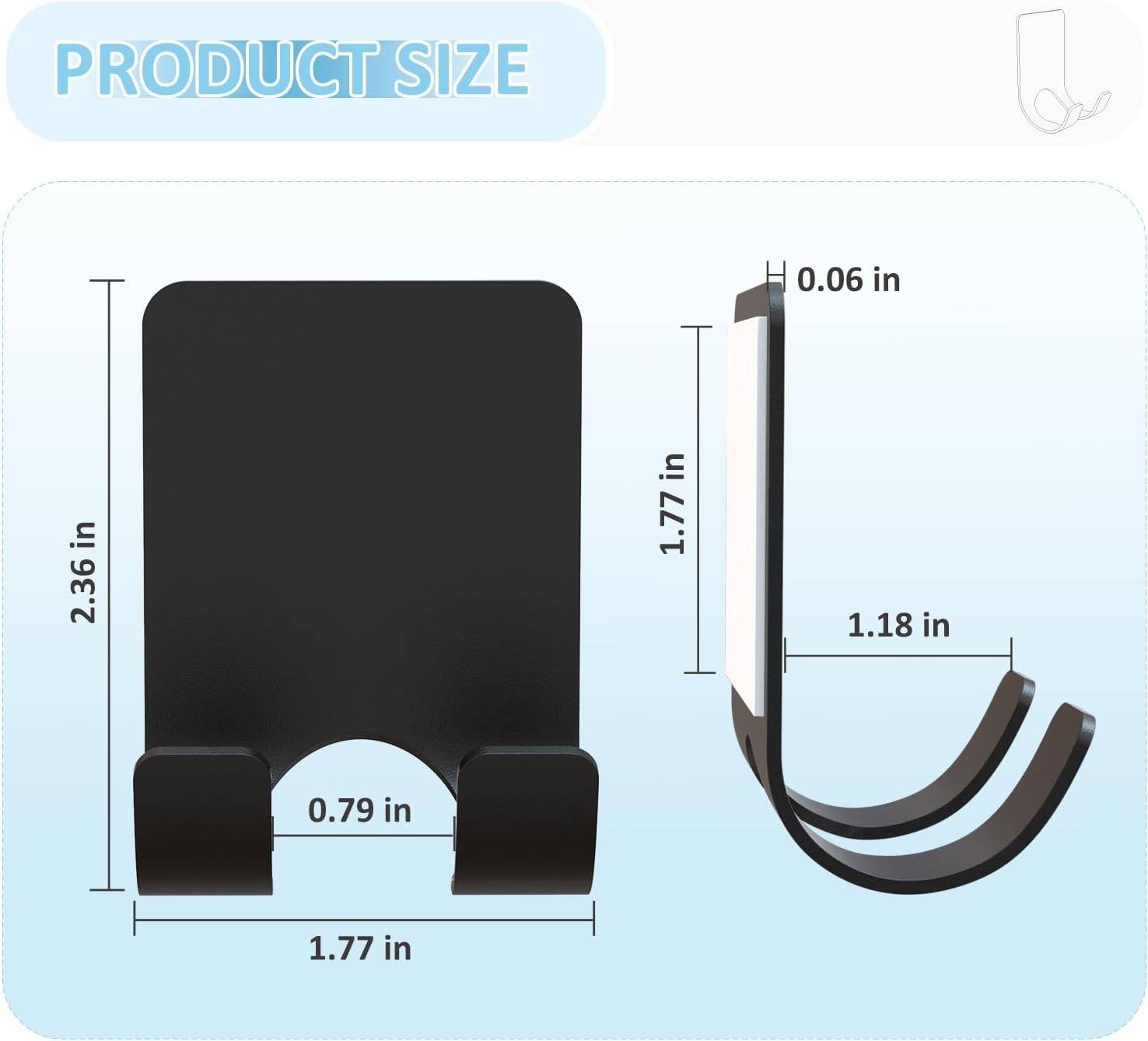 VIS'V Shower Wall Razor Holder, Metal Adhesive Razor Hooks for His and Hers, Wat