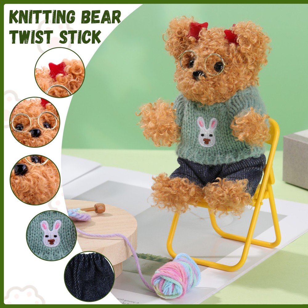 DIY Pipe Cleaners Teddy Bear Craft Kit Handmade Chenille Stems Material Pack Set