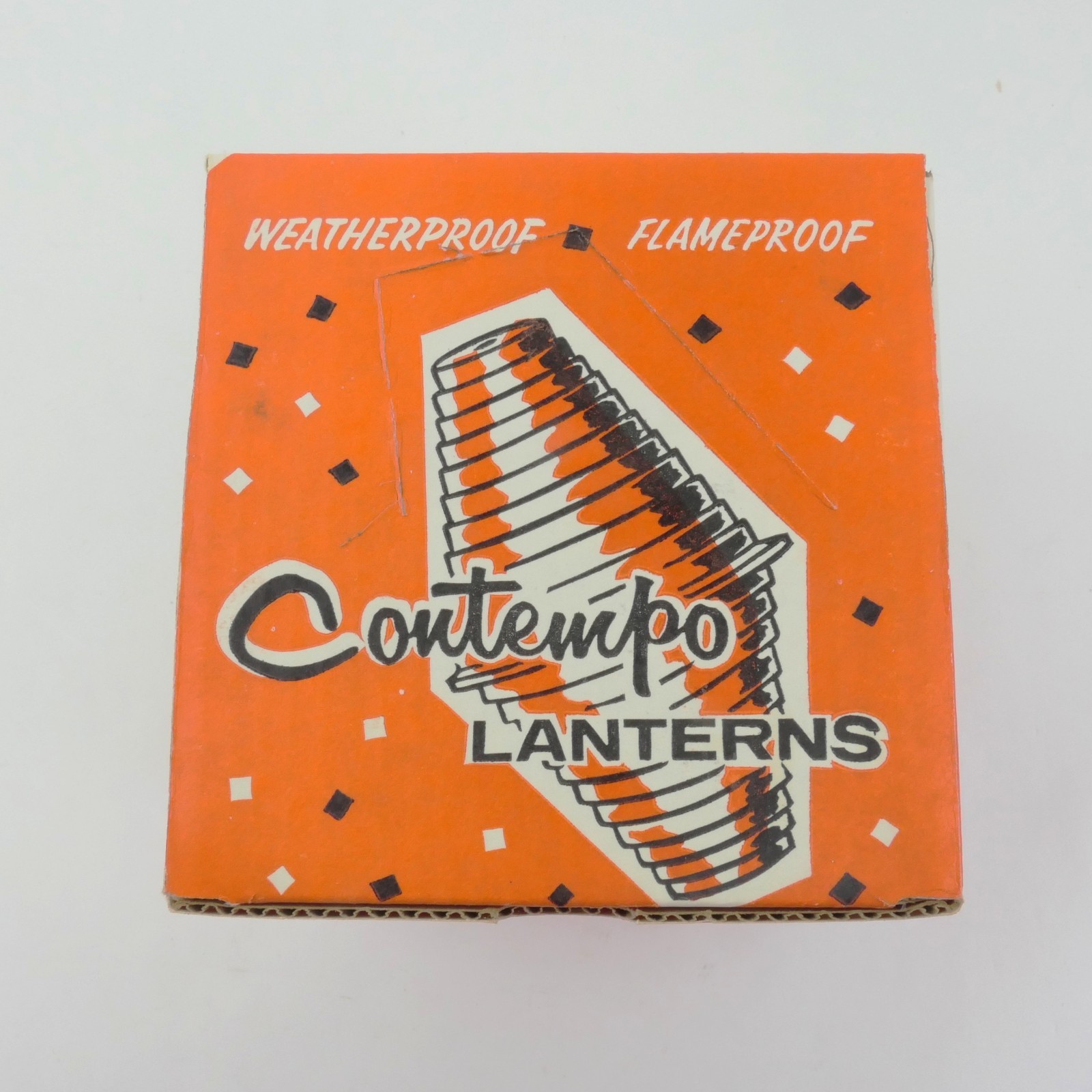 vintage mid century plastic patio lantern tiki string lights new in original box