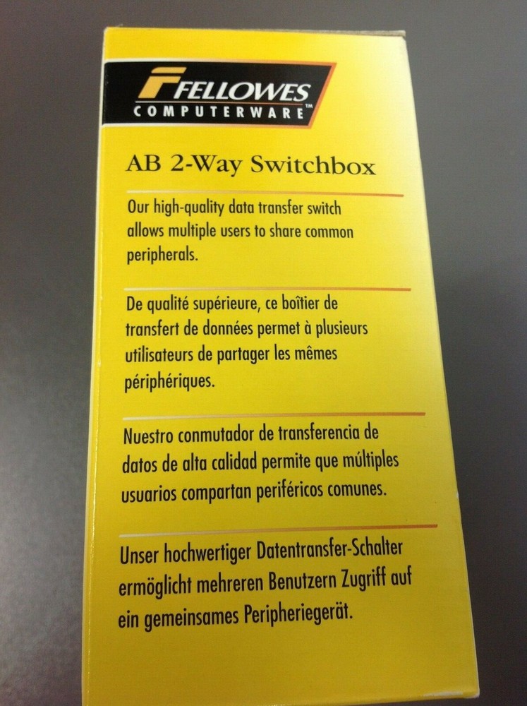 Fellowes Computerware AB 2-Way Switchbox, New In Box