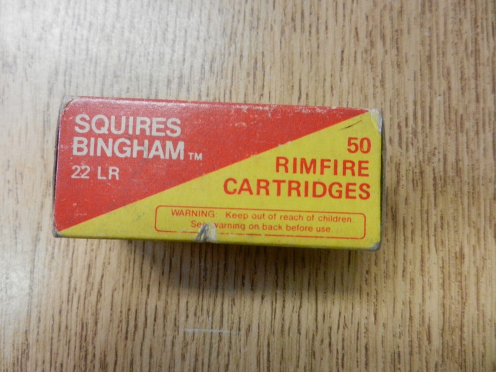 Vintage Squires Bingham 22 LR Empty Ammo Box Used