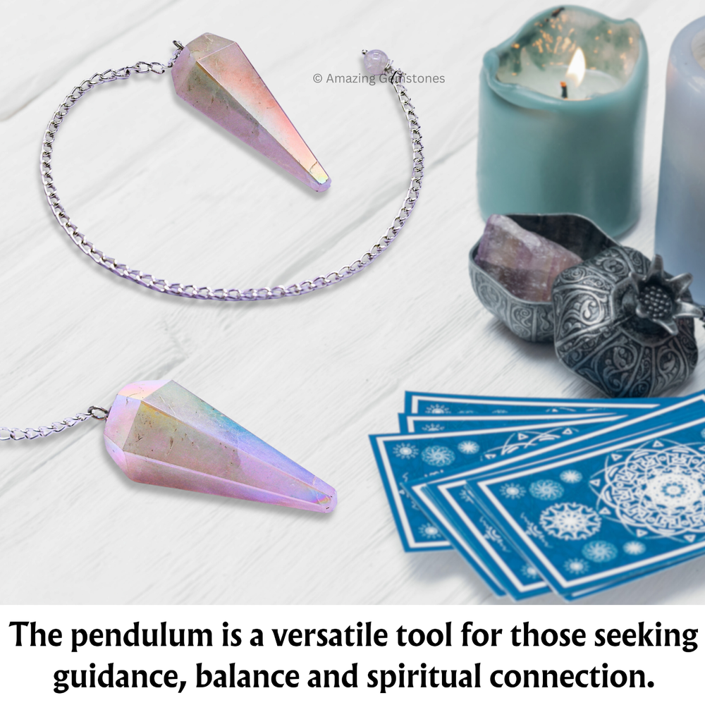 Angel Aura Rose Quartz Dowsing Crystal Pendulum
