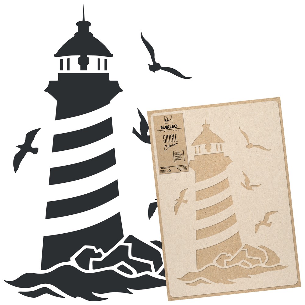 Reusable PLASTIC Wall STENCIL // 17” x 25” or 23” x 37” // LIGHTHOUSE