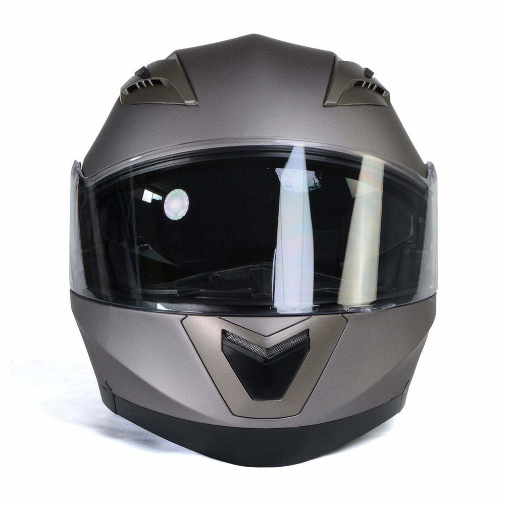 Milwaukee Helmets MPH9808DOT 'Ionized' Silver Advanced Motorcycle Modular Helmet
