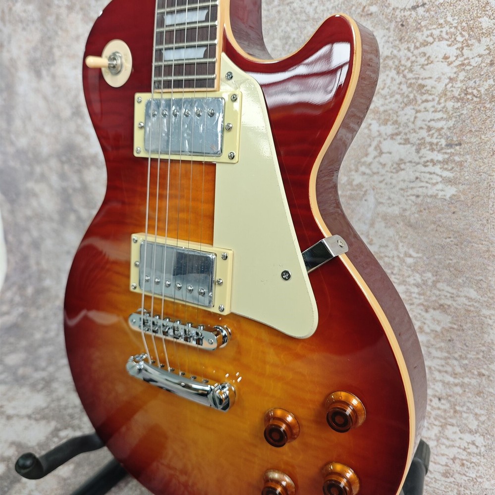 Custom Solid Body Electric Guitar - LP, Mahogany Build, Cherry Sunburst 6 String