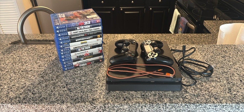 PlayStation 4 Bundle - 2 Controllers And 13 Games - Includes Power/Charging Cord