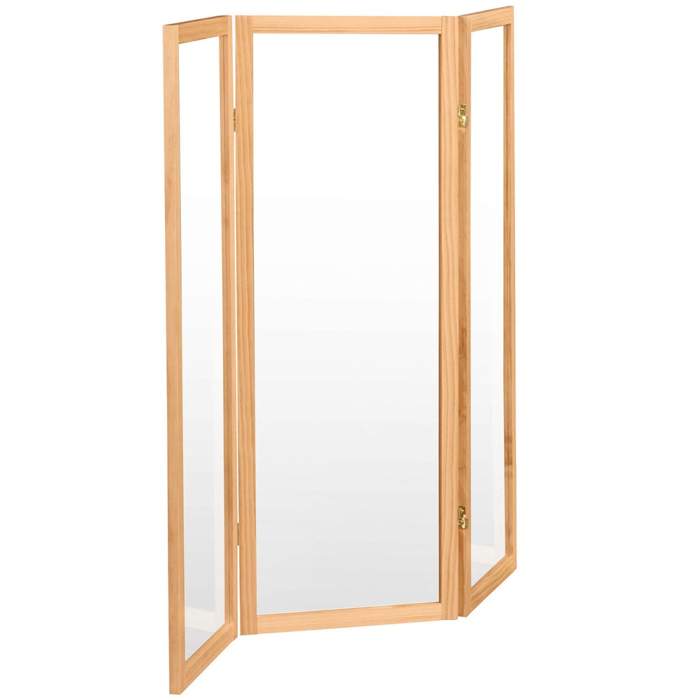 4 ft. Short Clear Plastic Partition Natural 3 Panel