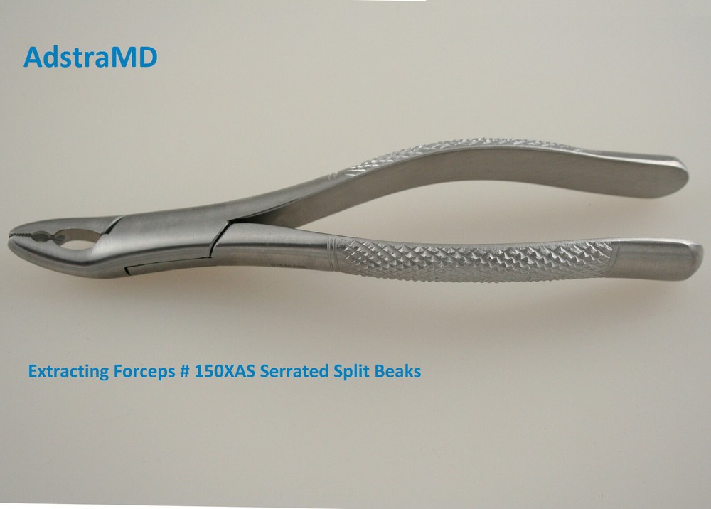 Extracting Forceps Dental Instruments 150XAS Serrrated Split Beaks