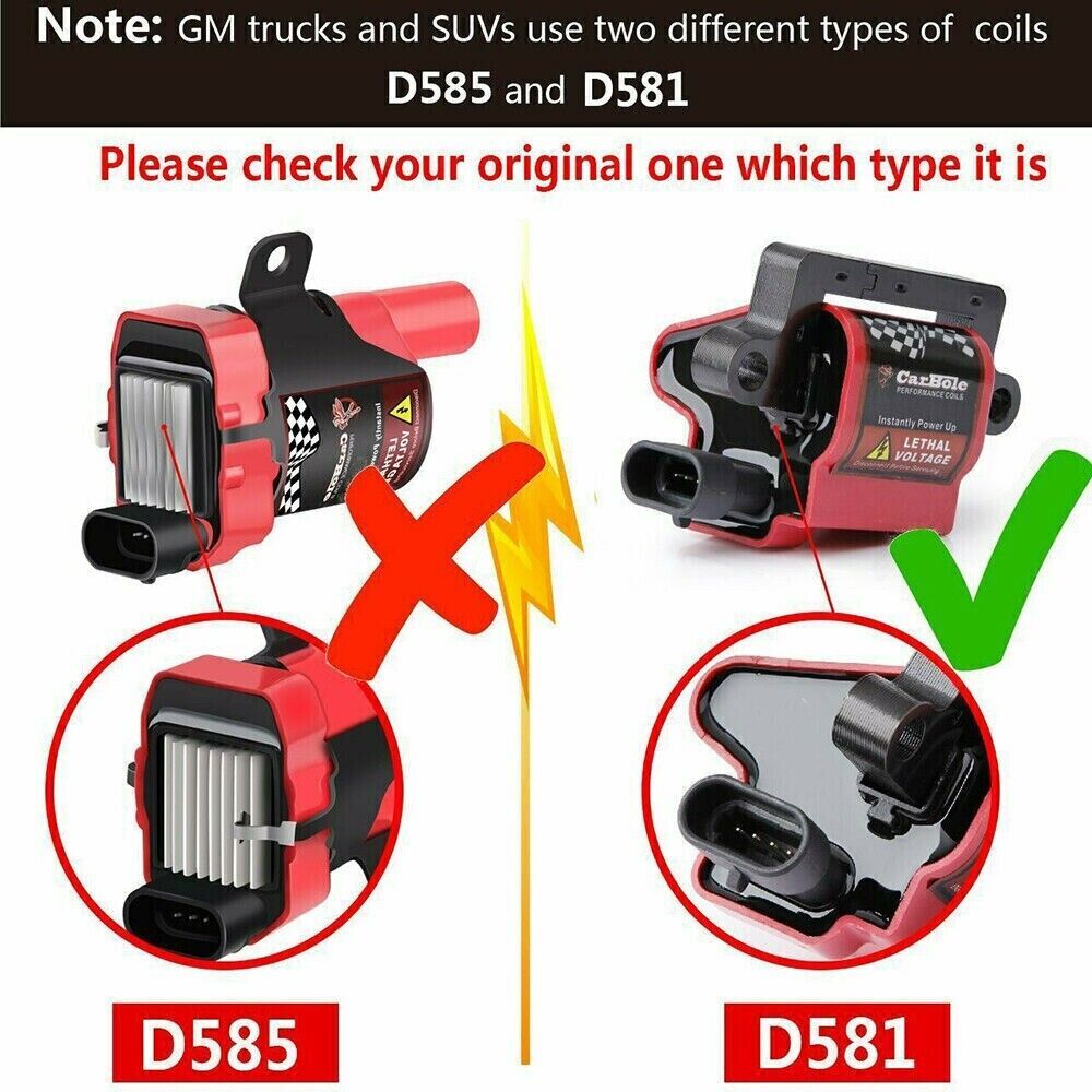 8 Pack Square Ignition Coil and Spark Plug Wire For Chevy GMC 4.8L 5.3 6.0L 8.1L