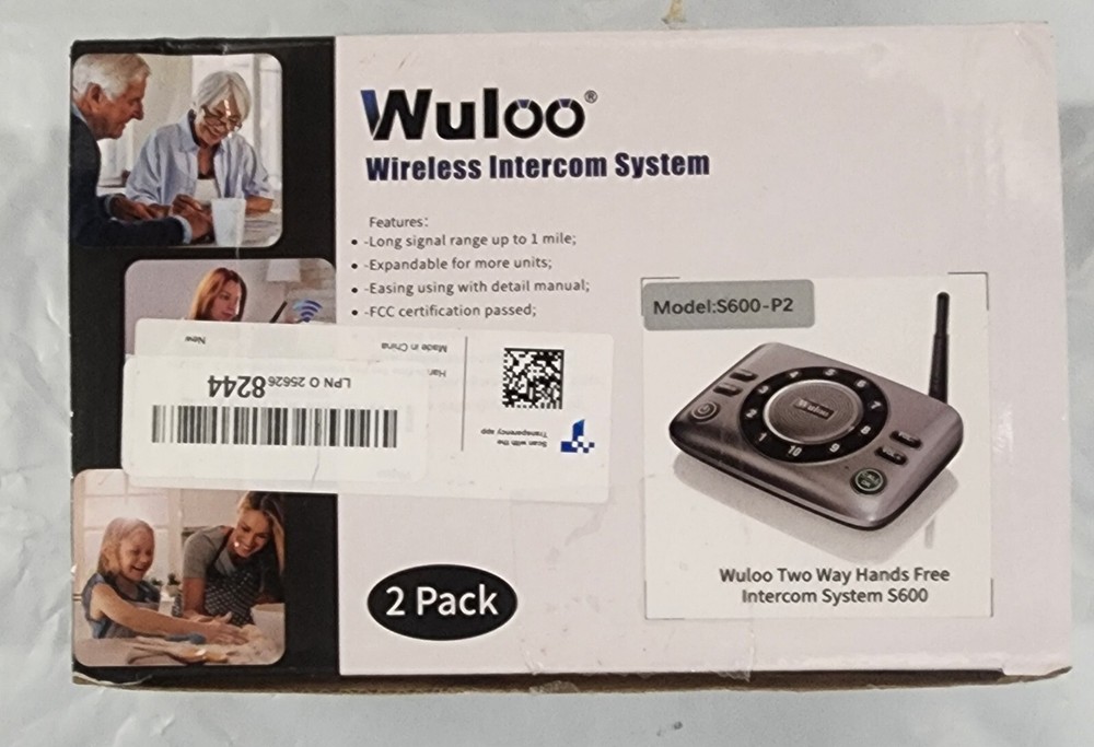 Wuloo Wireless 1 Mile Range Home Intercom System 2 Pack -S600-P2