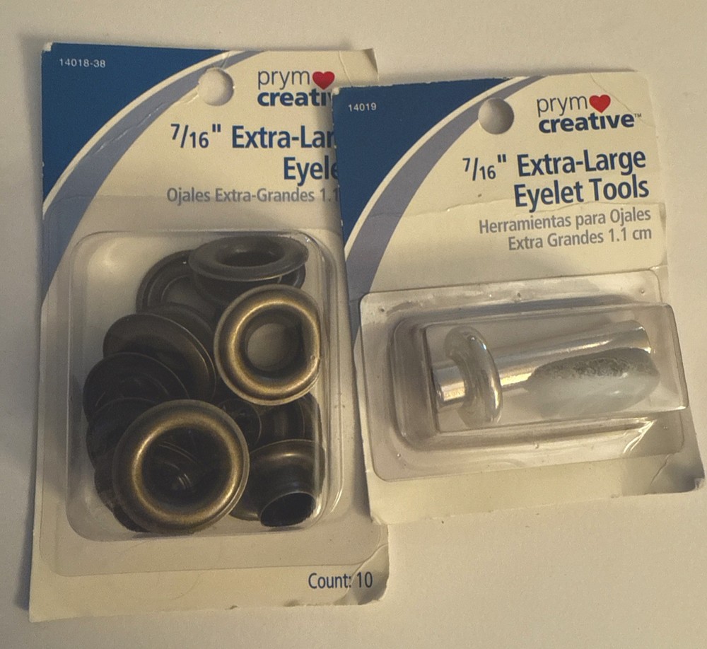 Prym Creative 7/16" Extra-Large 10 Sets Eyelets & Tool Bronze Color