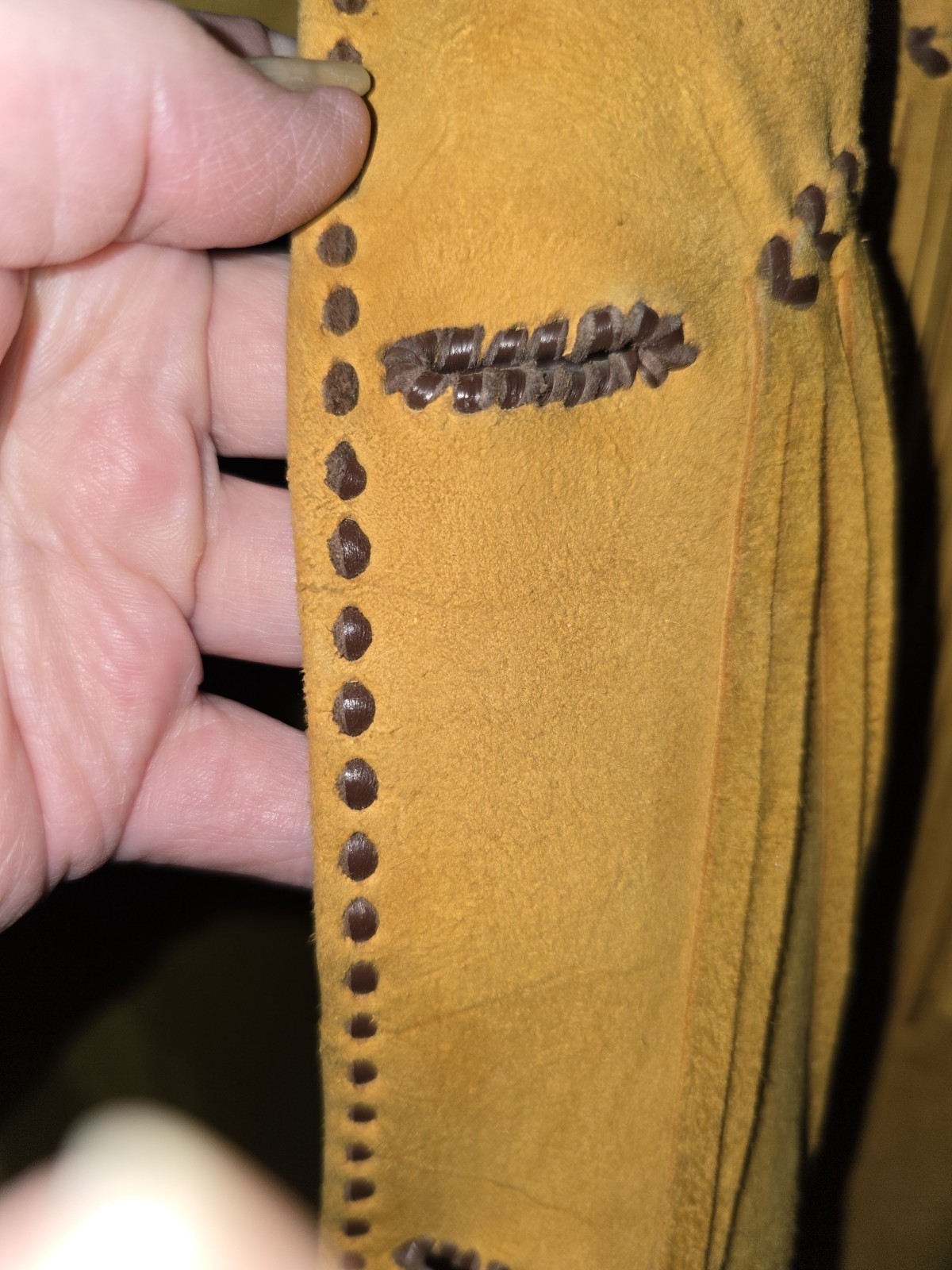 2xl Handmade Vintage Native Deerskin Fringed Jacket