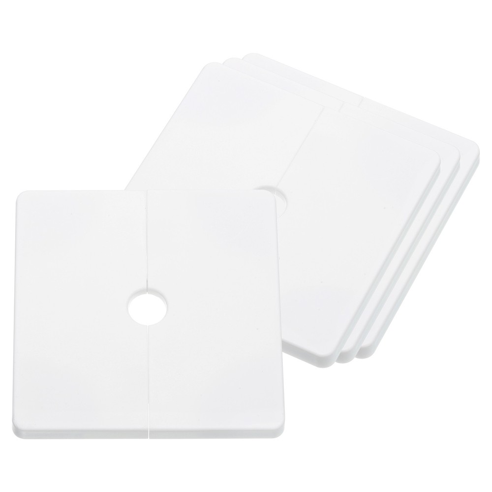 4pcs ABS Wall Mounting Plate with Split Flange Diameter 12mm White