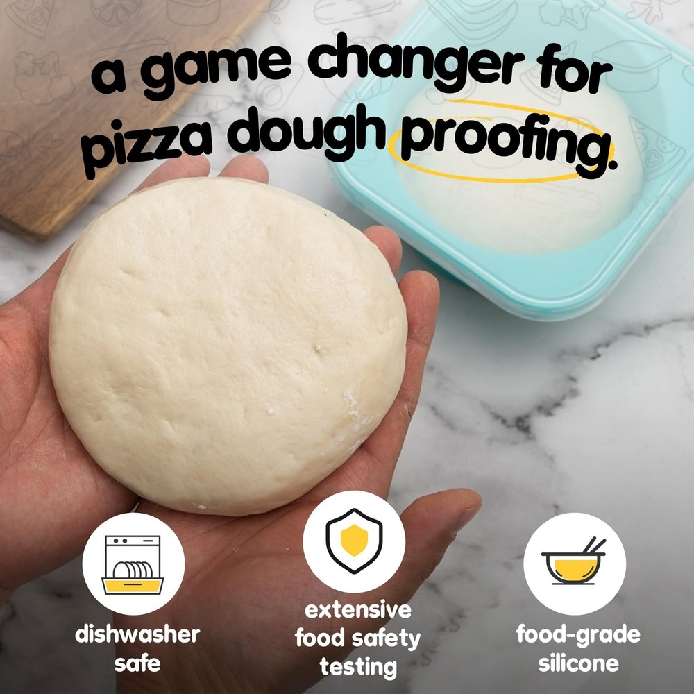 Stackable Silicone Artisan Pizza Dough Proofing Containers with Lids pizza ma...