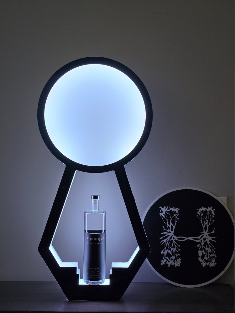 LED Bottle Presenter Display Glorifier. Rechargeable & Wireless. Add your Logo