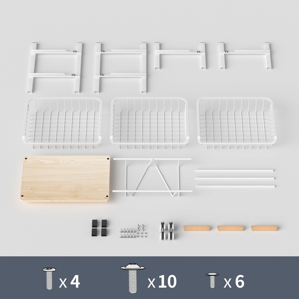 4-Layer Fruit Basket Kitchen Food Storage Organizer and Storage Rack, Stackab...