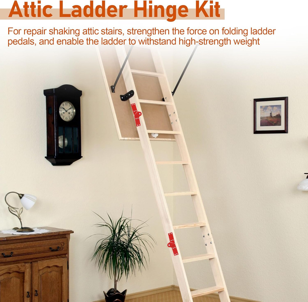 Attic Ladder Hinge for Ladder Pull Down System, Step Attic Folding Stairs Hardwa